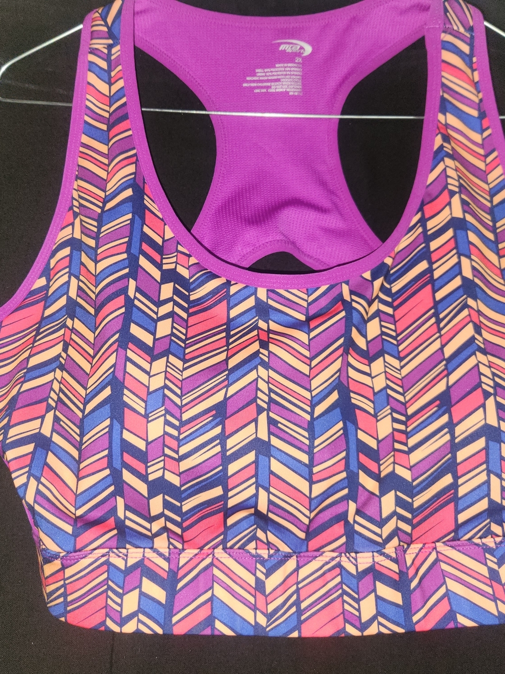 MTA Sport Magenta Athletic Racerback Tank with Black Lining